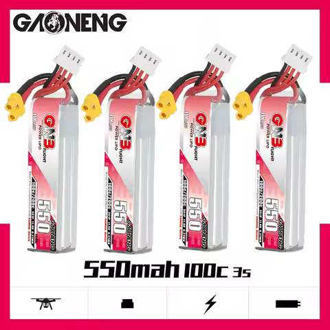 GNB 3S 550mAh 100C/200C 11.4V Lipo Battery Rechargeable Battery For RC Car Boat RC Helicopter Quadco