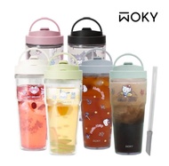 🧧台灣代購 【WOKY 沃廚】三麗鷗聯名_渾圓杯 Ecozen純透款 880ml-附彈跳吸管(隨行杯/吸管杯/保溫杯瓶/保冰杯瓶/水壺)