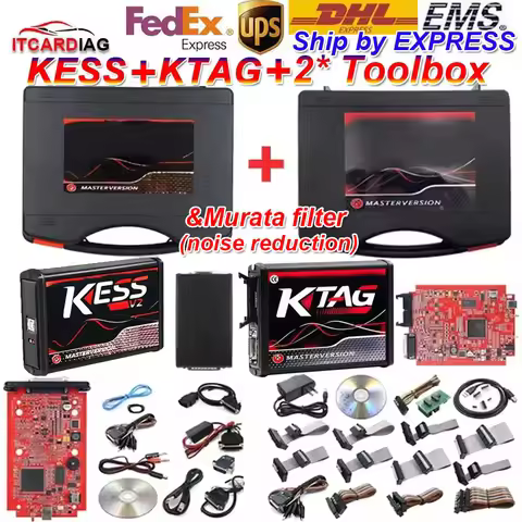 Ship by Express Online EU Red Kess V2 V5.017 Online 2.80 KTAG 7.020 2.25 OBD 2 Car Trucks Unlimited 