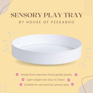 PUTIH [LIMITED Product] SENSORY PLAY TRAY | Sensory Bin | Sensory Tray | Sensory Play Tray | Sensory Play Container | White Round Sensory Tray | Aesthetic Round Sensory Bin | White Round Plastic Container
