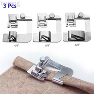 3pcs/set Rolled Hem Pressure Foot Sewing Machine Presser Foot Replacement for Singer/Brother Low Shank Adapter