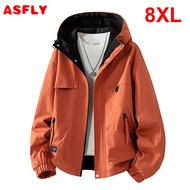 ASFLY 8XL Plus Size Cargo Jacket Men Fashion Casual Windbreaker Jacket Male Big Size 8XL Outerwear C