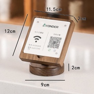 ป้ายแสดงไม้เนื้อแข็งรหัสมิติโต๊ะชำระเงินแคชเชียร์โต๊ะแนวตั้ง QR Code ป้ายตั้งโต๊ะ ป้ายอะคริลิค ฐานไม