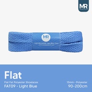 MR Shoelaces FAT09 Light Blue (Lightbiru) Flat Fat Polyester Shoelaces 1.5cm 15mm 80cm 90cm 100cm 12