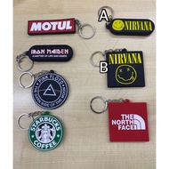 Key Chain Keychain Getah Motul Iron Maiden Pink Floyd Starbucks Nirvana The North Face