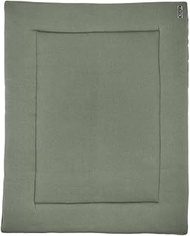 Meyco 2793032 Playpen Insert - Box Mattress - Play Blanket - 100% Cotton Fine Knit Basic Forest Gree