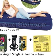 ▼ Bestway 67000 Single Air Mattress Package + Pump + Glue 1 Sheet ♪