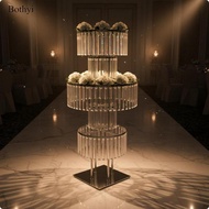 Bothyi Wedding Flower Stand Gold Color Crystal Hanging Flower Stand Luxurious Home Decor for Aisle, 