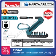 MAKITA E15849 IMPACT BLACK SCREW BIT ASSORTMENT 1/4" X 9PCS [ E15849 ]