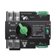 220V 230V Din Rail ATS Dual Power Automatic Transfer Electrical Selector Switch Uninterrupted 2P 63A