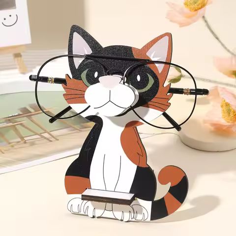 3D Cartoon Cat Creative Animal Glasses Frame Glasses Storage Sunglasses Display Stand Durable Home O