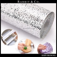 R&C 2M/5M  60cm Kitchen Stickers Aluminum Foil Alloy Waterproof Kitchen Cabinet Wall Sticker Househo