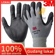 3m 1pair Comfort Grip Glove Nitrile Rubber Protective Gloves Cut Resistance Gloves Work Gloves Stretch Fit Durable Coated General Use Size L