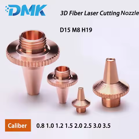 3D High Speed Laser Cutting Nozzle D15 H19 M8 Caliber 0.8-5.0 Copper Nozzles For Bodor Raytools Ospr