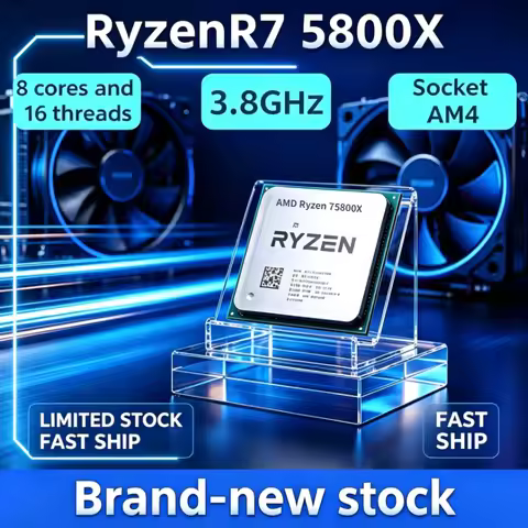 AMD AM4 Socket 3.8 GHz up to 4.7 GHz Ryzen 7 5800X CPU 8-Core 16-Thread 7nm L3=32M Desktop Processor