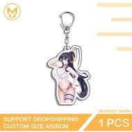 Himejima Akeno High School DxD anime keychain transparent mica with sharp print, decorative accessor