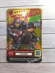 Kartu Mainan Hologram Foil Asli Choki Choki Boboiboy Emas/Silver/Perak 1 pcs+bonus 2 pcs non hologra