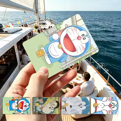 Anime Doraemon Credit Card HD Stickers Small Chip Waterproof Sticker Game Card Decal Gift