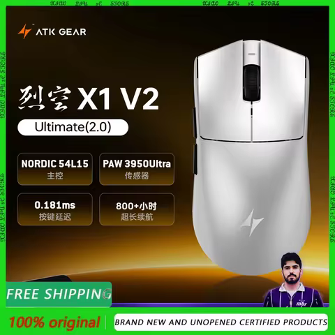 ATK X1 V2 ULTRA MAX/Ultimate/Extreme Mouse Wireless 8K Paw3950Ultra Lightweight Ergonomic High Perfo