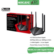 (Free CAT6)Mercusys Router Gigabit AC1200 Wireless Dual Band รุ่นMR30G(ประกัน1ปี)