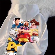 Men Hoodie Large Size Fashion Japanese anime Crayon Shin chan Print Long Sleeve