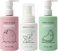 Dabble & Dollop Day at The Beach Bundle, Natural Bubble Bath, Body Wash, Shampoo for Kids, USA-Made,