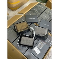 Very pretty W chain stone bag, size 18cm, full box