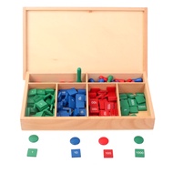 ของเล่นที่ปรับแต่งได้สำหรับเด็ก Montessori Math Stamp Game plus minus Multiply Divide Operation Educ