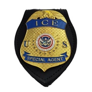 American Metal Big Badge ICE Customs Pure Copper Pin Medal Military Fan Collection K0R4