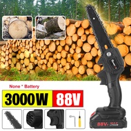 MUSTOOL 1200W 6 Inch 88VF Chainsaw Mini Electric Chain Saw Portable Cordless With 0/2 Li-ion Battery Woodworking Pruning ChainSaw One-handed Garden Power Tools