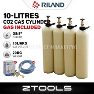 Riland 10L Gas Cylinder Tank CO2 MIG & Argon TIG Welding Machine Tong Set (Gas Included)