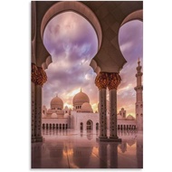 Hajj Poster Mecca Medina Mosque Night Building Poster Muslim Art Poster Islamic Art Poster Religious