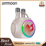 ammoon Karaoke Machine with 2 Microphones Wireless BT Microphone and Speaker KTV Set RGB Light Effec