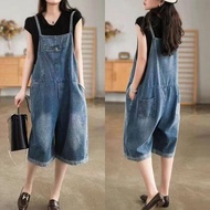 OVERALL JUMPSUIT CELANA KODOK MIDI KULOT JEANS POTONG PINGGANG KOREA IMPORT