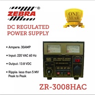 Zebra ZR-3008HAC 30Amp / 30A / 30 Ampere DC Regulated Power Supply