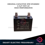 ORIGINAL 2.5uF 450VAC 4 FEET STARMEC CAPACITOR 4PIN 4P 4 LEGS PIN 4 CABLES OUTDOOR AC OUT DOOR FAN C