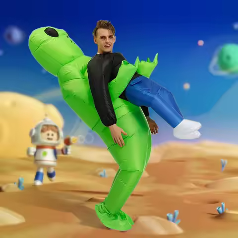 ET Alien inflatable suit Alien Monster Inflatable Costume Scary Green Alien Cosplay Costume For Adul