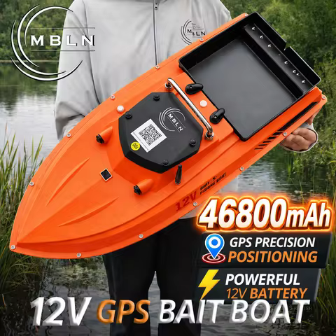 MBLN,12V GPS Large Bait Boat, 46800mAh, 3kg Load Capacity, 500m Remote Range, Auto Return, Baiting H