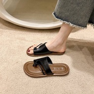 (Phom bé) Dép nữ xỏ ngón đế bằng dép kẹp da mềm emmly - lấy tăng lên 1 size