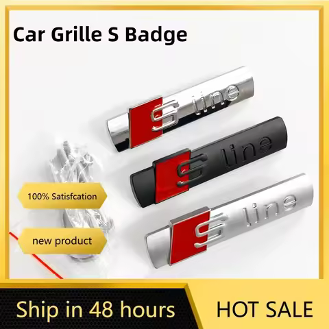 1pc Car Front Grille Emblem Badge Decal Accessories for Audi Sline S7 S8 A4L SQ5 SQ7 S3 S4 S5 A6L A1