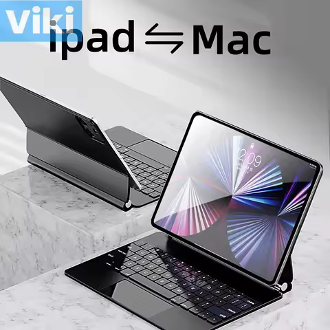 Smart Magic Keyboard for Apple iPad Pro 12.9 2022-2018 iPad Air 13 2024 Trackpad RGB Backlight Magne