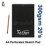 A4 300gsm 20's Perforated Sketch Pad / Art Diary (Ukami S-3353)