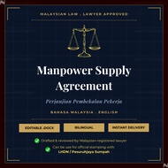 Perjanjian Bekalan Tenaga Kerja | Manpower Supply Agreement Malaysia | Lawyer Approved | Bilingual (