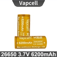 Vapcell 26650 6200mAh 3.7V 15A Continuous Discharge Premium Grade Lithium Ion Battery