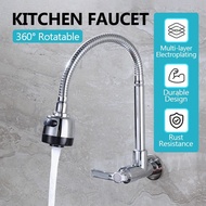 LMJ Kitchen Faucet 360 Flexible Pull Faucet with Sprayer Stainless Sink Wash Tap