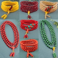 Imitation Red Coral8mm108Beads Bracelet Beeswax108Buddha Beads Sherpa Glazed Old Style Beads108Buddh