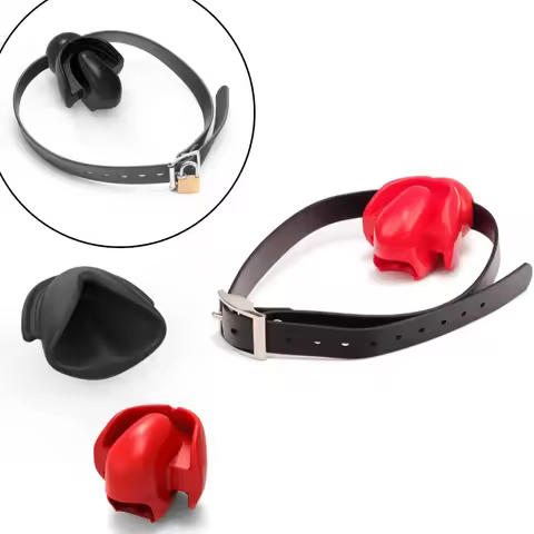 2025Silicone Splash Ball Headgear Mouth Plugs Erotic Fixed Tongue Gag Ball BDSM Couple Flirting Esca