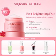 Glad2Glow 2IN1 Set | Pomegranate Niacinamide Brightening Moisturizer 30g + Serum Fades Dark Spots Fa