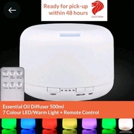 [Free 2 btls Random Waterbased Essential Oil (10ml)] - Aroma Diffuser (500ml-700ml) - 7 Colors LED/W