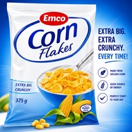 EMCO Cornflakes 375gm, Cereal, High Fibre, Extra Crunchy